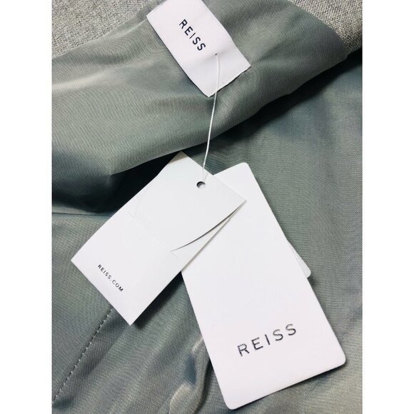 Reiss Mens Gray Peak Hopsack Woven Wool Blazer Suit Jacket Sz 40 New - Picture 8 of 10